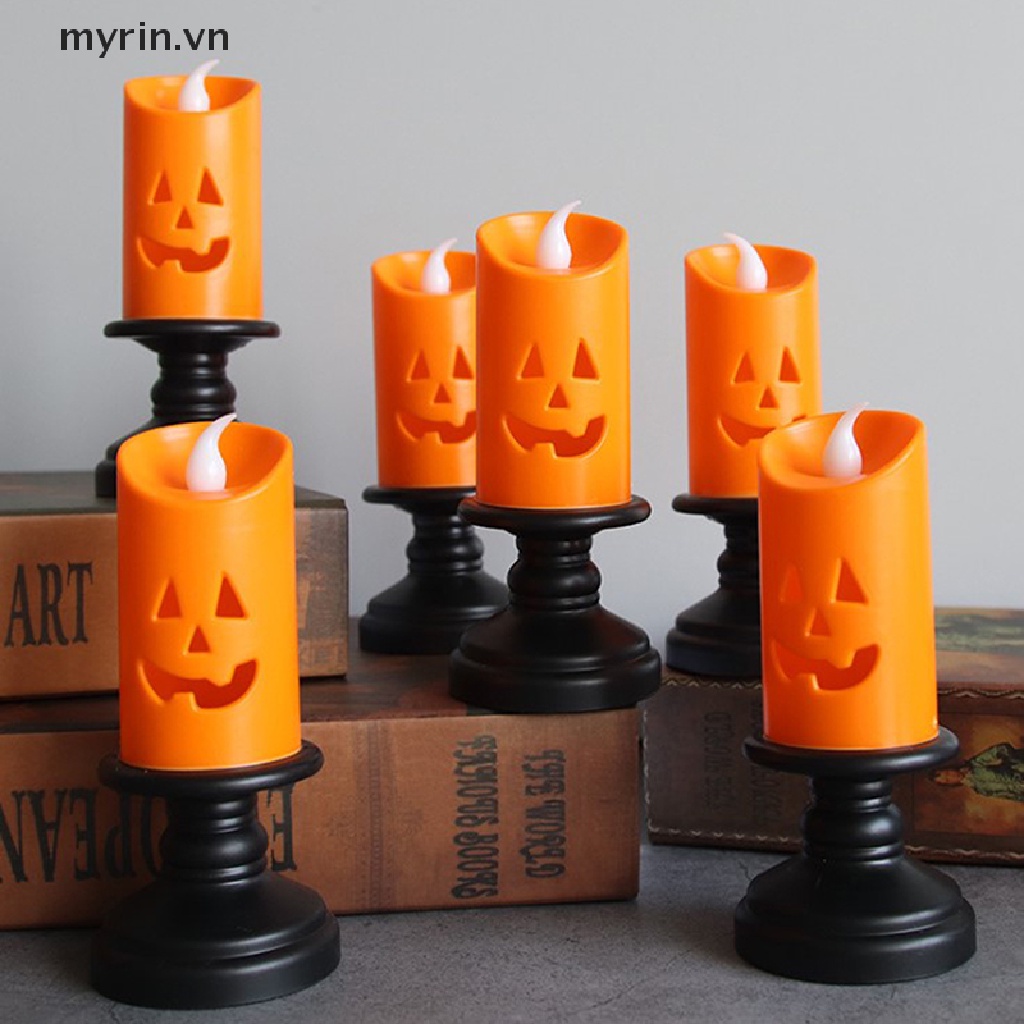 Nến Đèn LED Hình Quả Bí Ngô Trang Trí Halloween