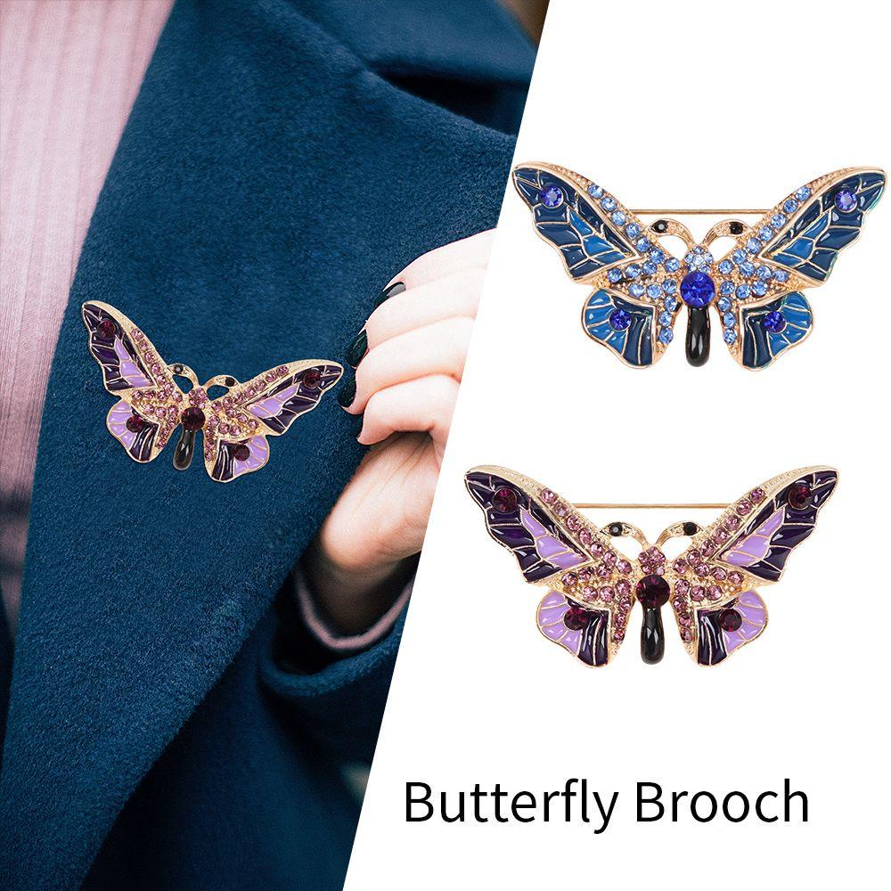 Trâm Cài Áo Hình Bướm Đính Đá Thời Trang Cho Nữ|Ghim Cài Áo Thiết Kế Tinh Tế