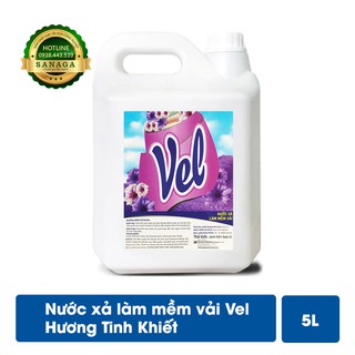 Nước Xã Quần Áo 💕HÀNG CHÍNH HÃNG💕 Nước xả vải VEL can 5L - Hương Thanh Khiết ( dành cho em bé) | Sanaga