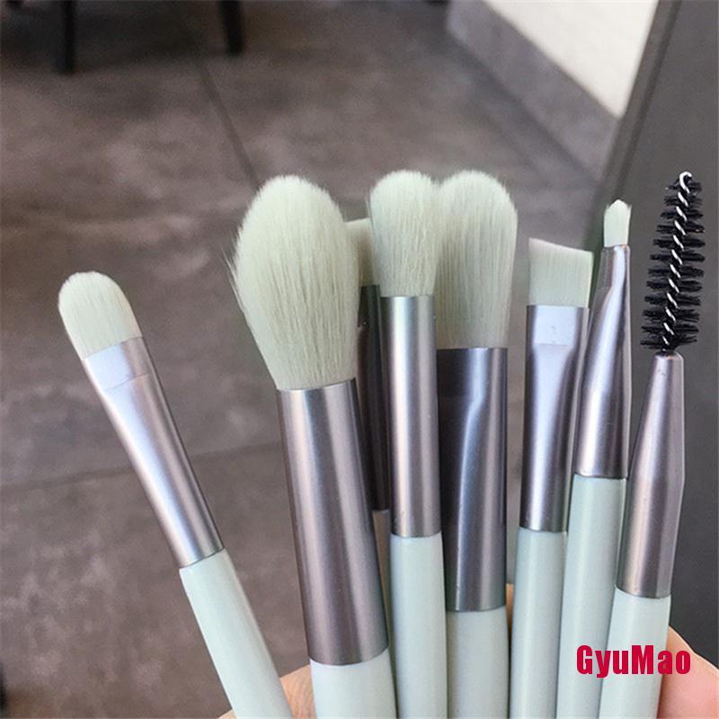 Set 8 Cọ Trang Điểm Mini Chuyên Nghiệp Với Tay Cầm Gỗ Mềm Mại Cho Người Mới Bắt Đầu