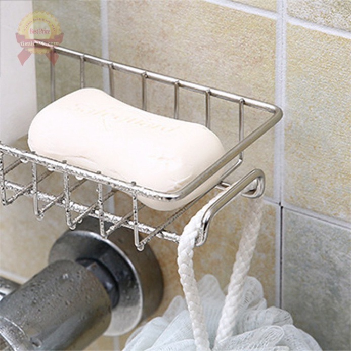 [Hàng xịn] Giá inox đựng đổ nhà tắm bếp cài bồn rửa bát vòi sen để gia vị giẻ rửa bát xà phòng kem đánh răng treo khăn