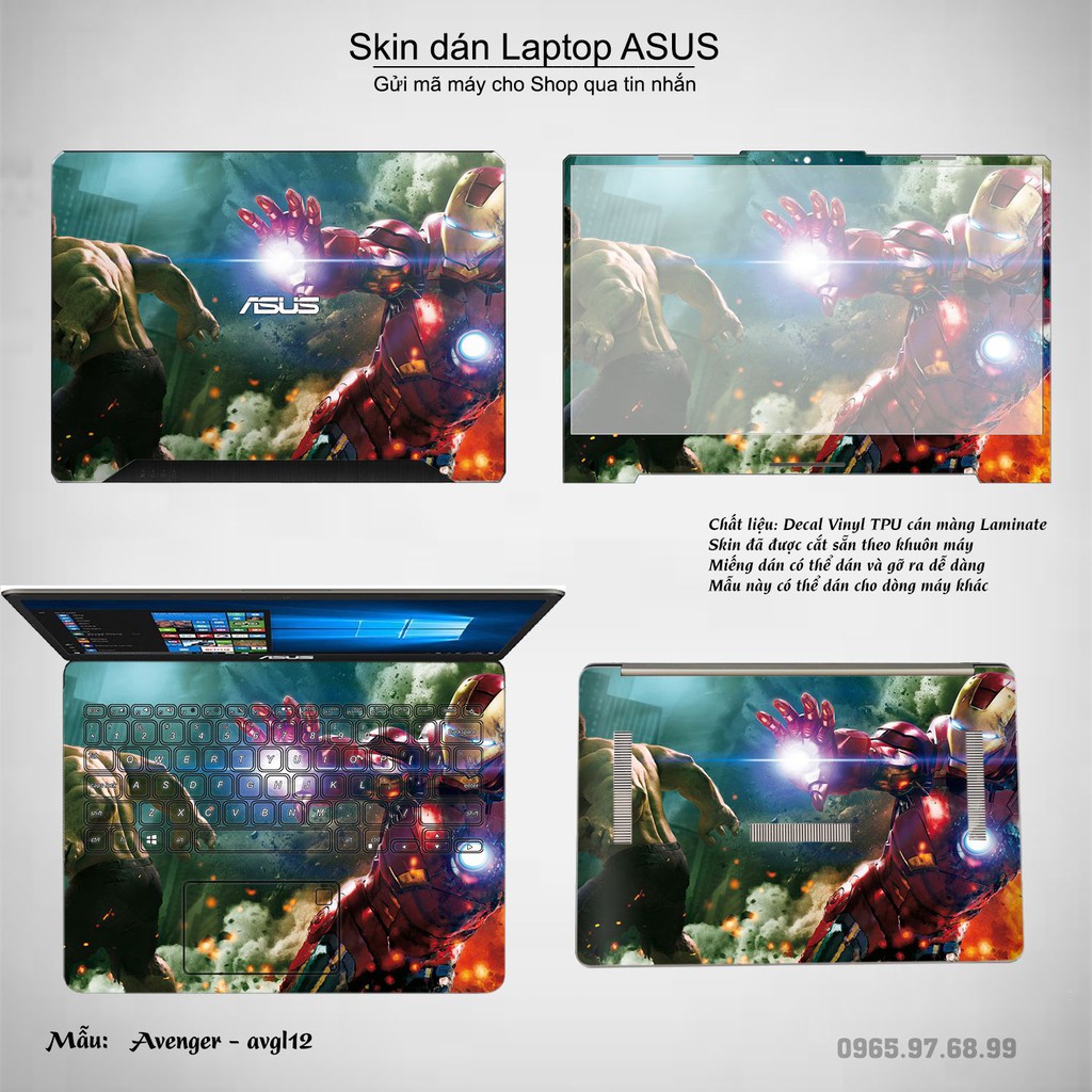 Skin dán Laptop Asus in hình Avenger _nhiều mẫu 3 (inbox mã máy cho Shop)