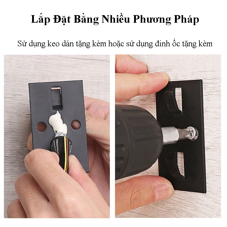 Kệ Gia Vị Dán Tường Nhà Bếp Đa Năng SENNAI Bằng Thép Cacbon Có Kèm Keo Dán, Đinh Ốc Chuyên Dụng