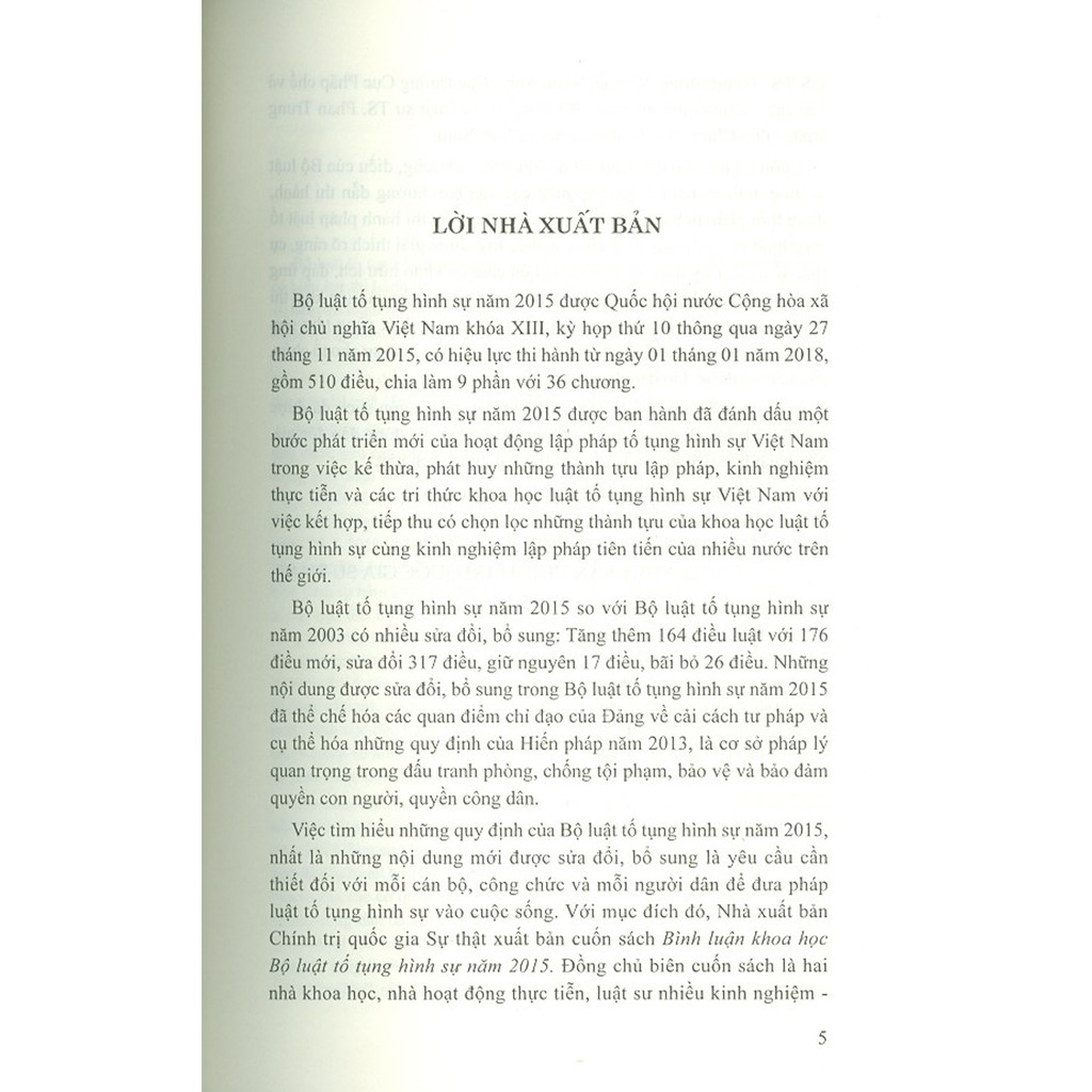 Sách - Bình Luận Khoa Học - Bộ Luật Tố Tụng Hình Sự Năm 2015 | BigBuy360 - bigbuy360.vn