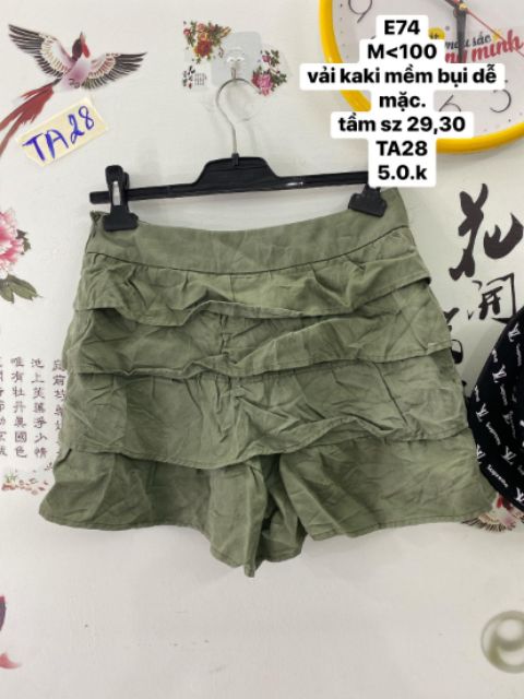 Quần short kaki size 29.30 . TA28