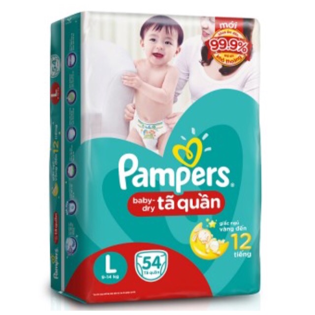 Pampers tã quần bịch siêu đại M60+6/ L54/L54+6/ Xl48+4