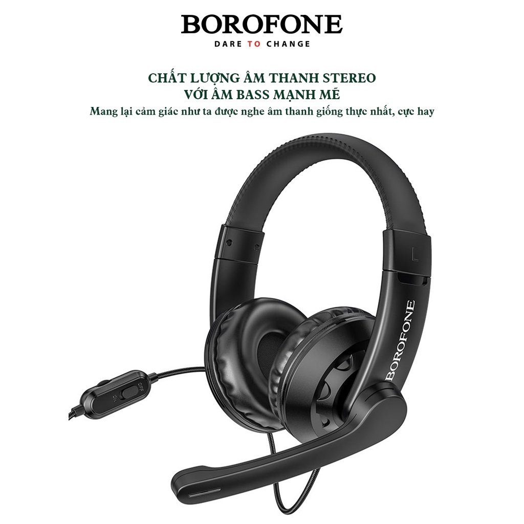 Tai nghe chụp tai có dây BOROFONE BO102 Gaming có mic đàm thoại - AK Mobile