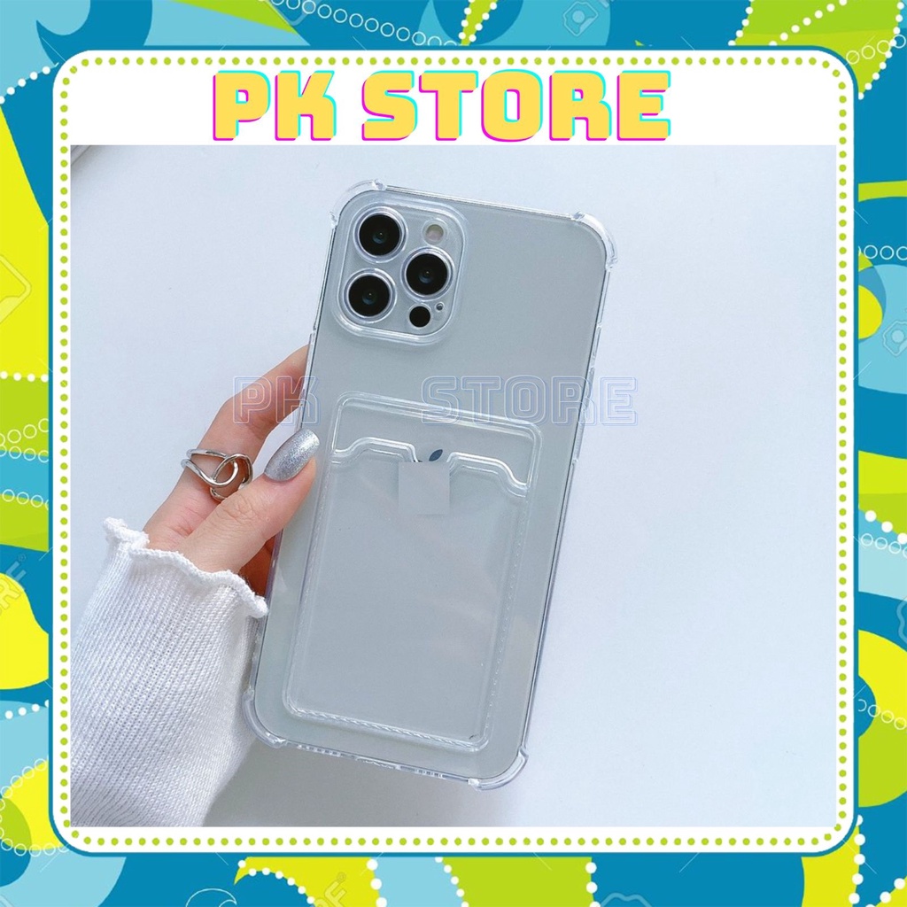 Ốp Lưng Iphone Trong Suốt Có Ngăn Giữ Card 6/6Plus/6S/6Splus/7/7Plus/8/8Plus/X/Xr/Xs/11/12/13/Pro/Max/Plus/Promax