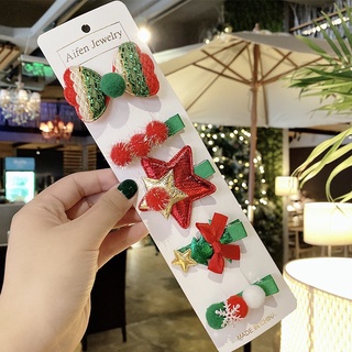 Set 5 kẹp tóc màu đỏ Noen