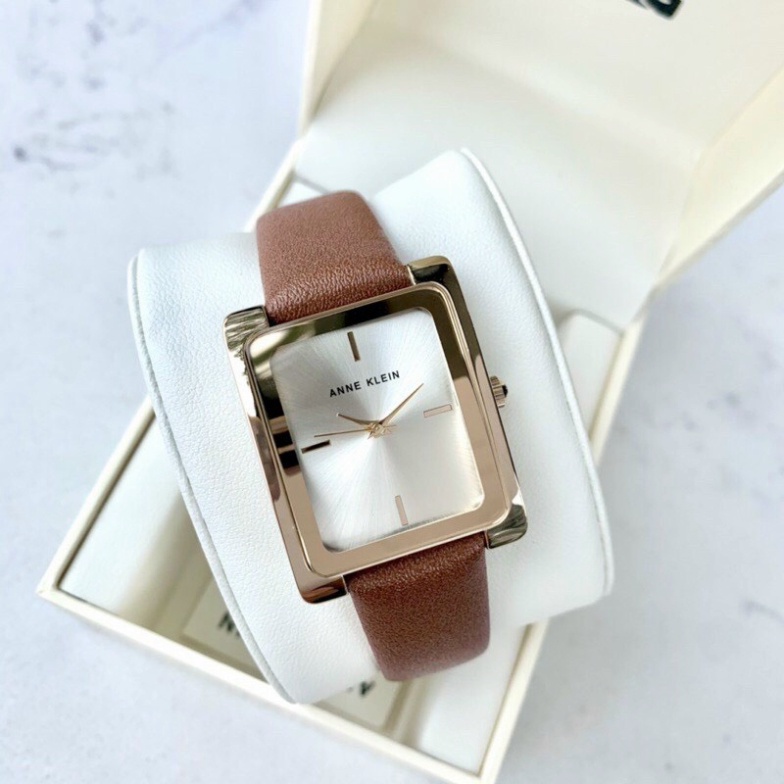 Đồng hồ nữ ANNE KLEIN mặt vuông dây da mềm mịn sắc nét sang trọng, bảo hành 12 tháng | BigBuy360 - bigbuy360.vn