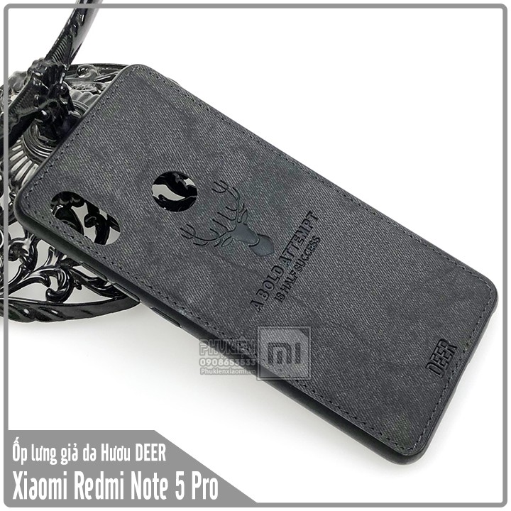 Ốp lưng Xiaomi Redmi Note 5 / Note 5 Pro giả da con hươu DEER - Nhựa dẻo TPU