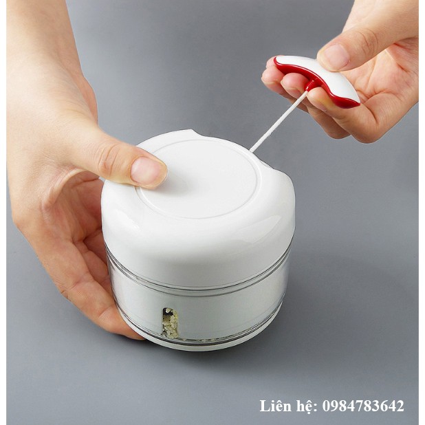 Lọ Xay Tỏi - Ớt - Hành Kéo Tay Mini Đa Năng Food Chopper