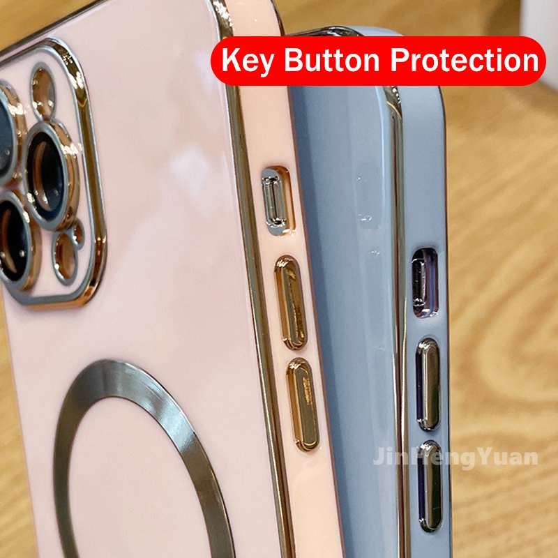 Ốp Điện Thoại Silicon Dẻo Tráng Gương Sang Trọng Kèm Giá Đỡ Từ Tính Cho IPhone 13 12 11 Pro Max