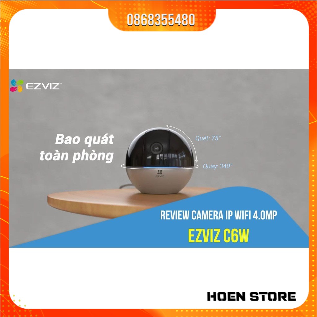 Camera Ezviz C6W 4.0MP,  Độ phân giải 2K, Xoay 340