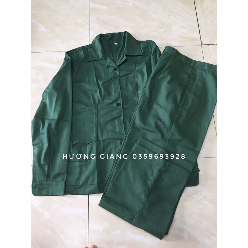 Bộ quần áo lao động màu xanh