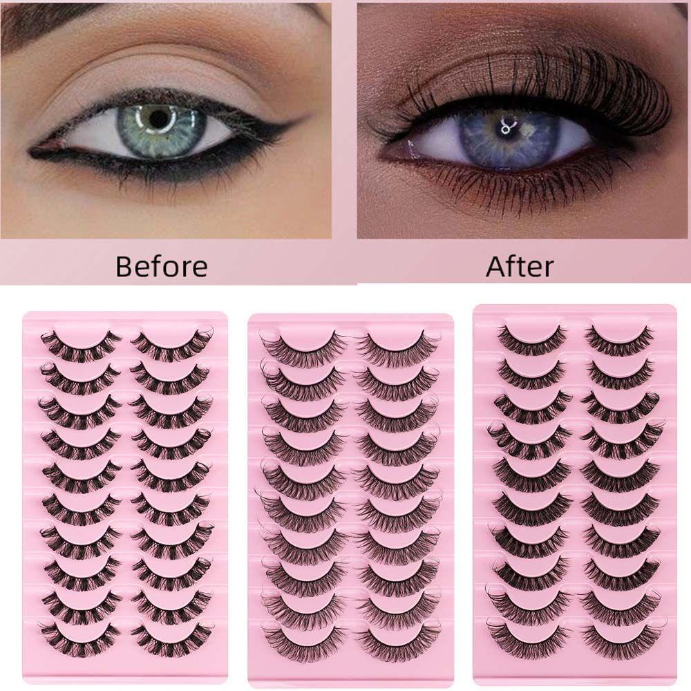 Bộ Lông Mi Giả 3D Bằng Lông Chồn Nhân Tạo Dài Có Thể Tái Sử Dụng
