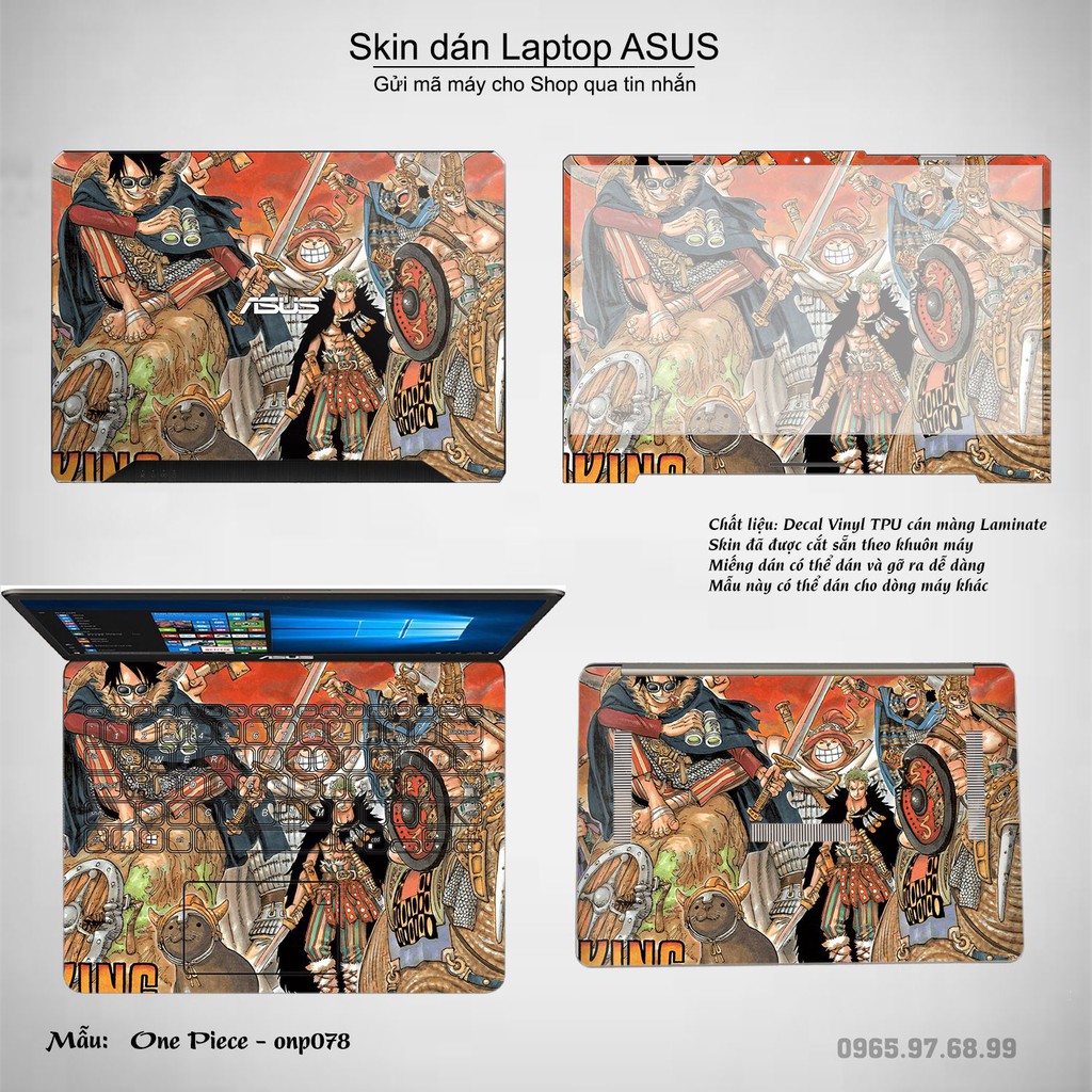 Skin dán Laptop Asus in hình One Piece _nhiều mẫu 6 (inbox mã máy cho Shop)