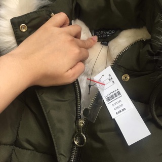 Áo phao lót lông Topshop
