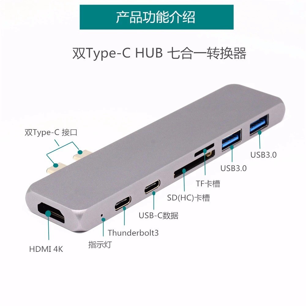 Bộ Chia Cổng Hdmi Kép Cổng Type-C Tiện Dụng