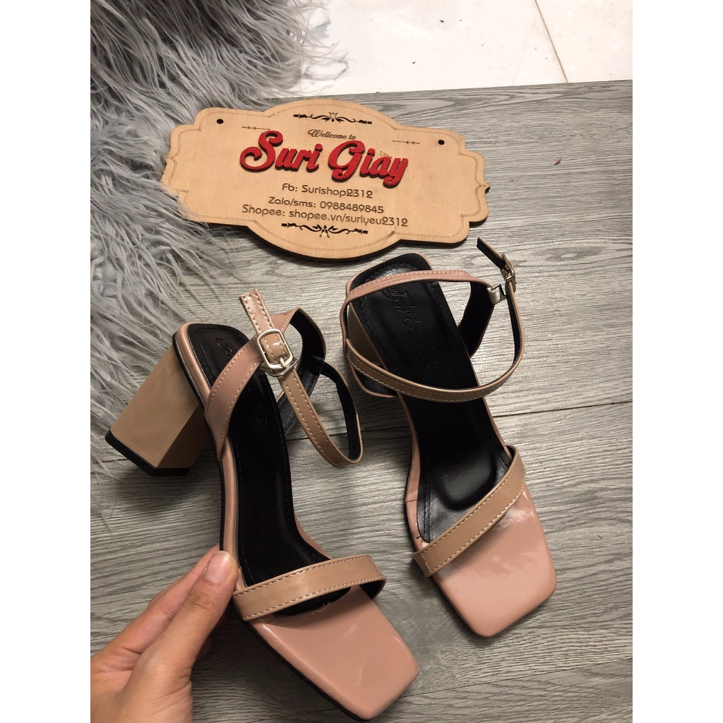 [Siêu Sale] Giày sandal cao gót nữ quai mảnh gót tam giác cao 8p sang chảnh mã L170