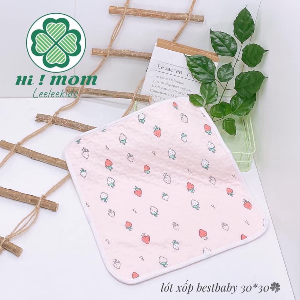 Tấm lót chống thấm Cotton họa tiết HI MOOM MỚI .