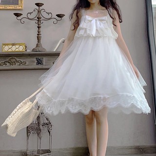 Váy hai dây công chúa phối nơ (kèm ảnh thật)