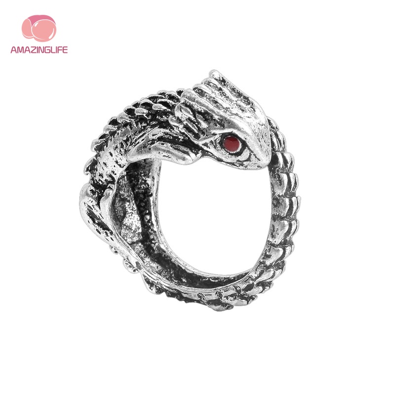 Nhẫn Hình Rắn / Ếch Bằng Hợp Kim Phong Cách Gothic Punk Cổ Điển Cá Tính Dành Cho Nam