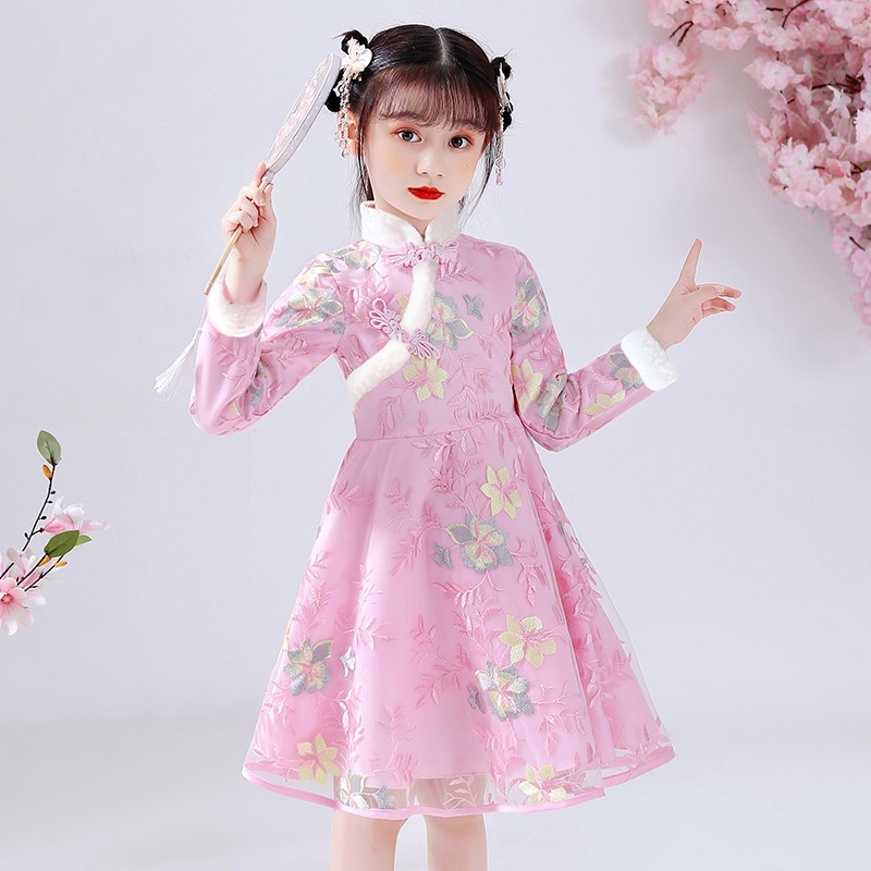 Đầm Giáng Sinh Phong Cách Trung Quốc Cho Bé Gái