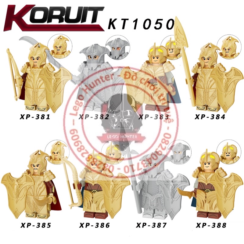 Nonlego KORUIT KT 1050 mô hình lắp ráp các chiến binh Tộc tiên mặc giáp - Elven Warriors Lord of the Ring