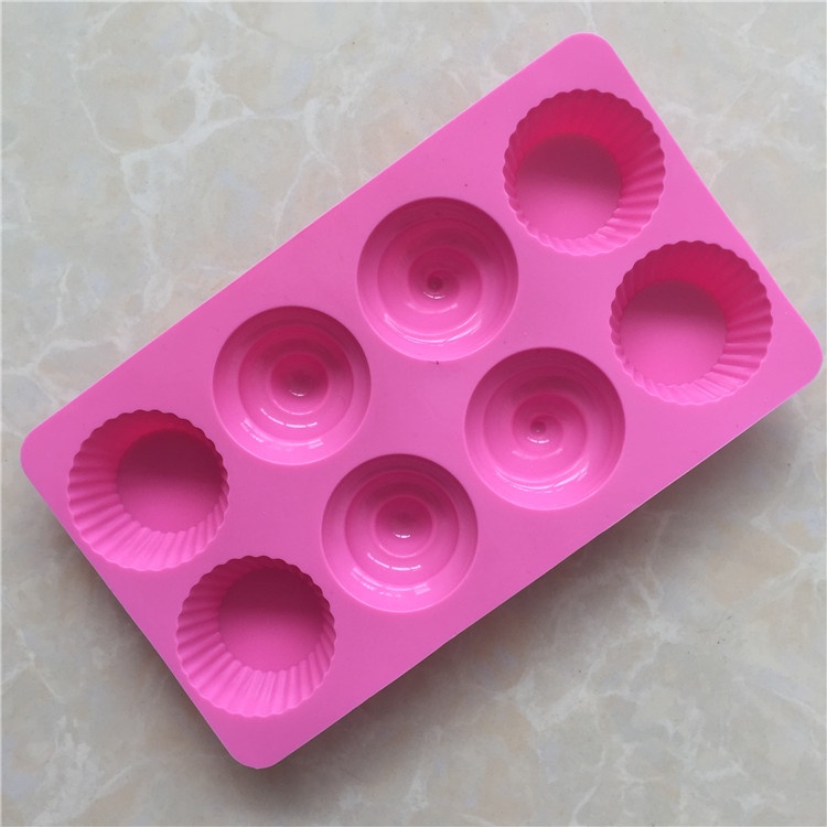 SG - Khuôn silicon tròn nướng bánh bông lan, làm bánh cupcake muffin socola 8 ô cho bé