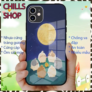 Ốp Lưng Kính Iphone thỏ Molang LOVE YOU SHOP bảo vệ cho Iphone 6-12 pro max OK-UNI20210049