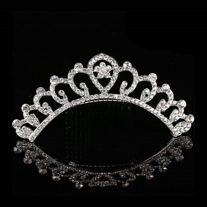 Vương miện cài tóc công chúa pha lê phụ kiện tiệc đám cưới vũ hội cô dâu