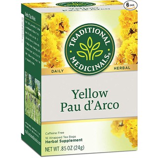 Date 10/2025 Trà thảo mộc giải độc gan, detox, phòng và hỗ trợ bệnh ung thư Yellow Pau D'arco hộp 16 gói trà nhúng