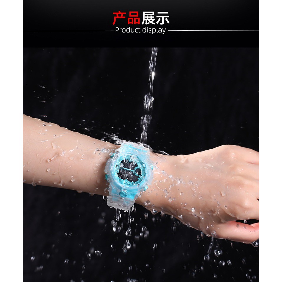 Đồng hồ điện tử thể thao thời trang nữ dây Silicon trong suốt cao cấp AOSUN PKHRAS002 (46 mm)