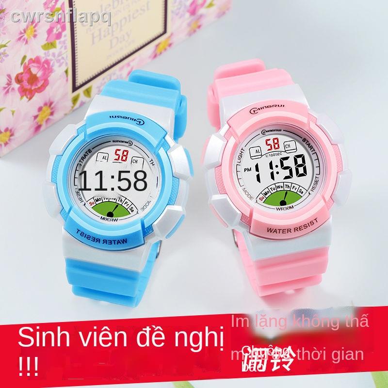▽☒Đồng hồ học sinh tiểu nam nữ điện tử trẻ em đa chức năng không thấm nước và chống rơi dễ thương trung cơ sở 3