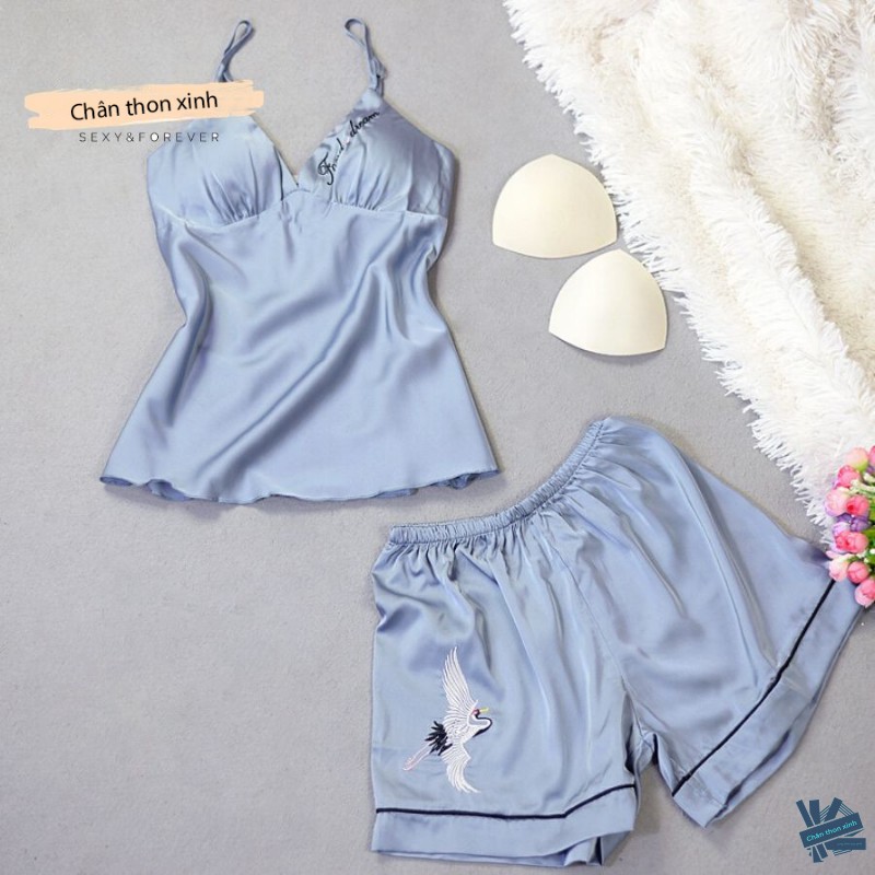 Đồ Mặc Nhà 2 Dây Mặc Lụa Satin Cao Cấp Ở Nhà Hay Ra Phố Đều Lung Linh | BigBuy360 - bigbuy360.vn