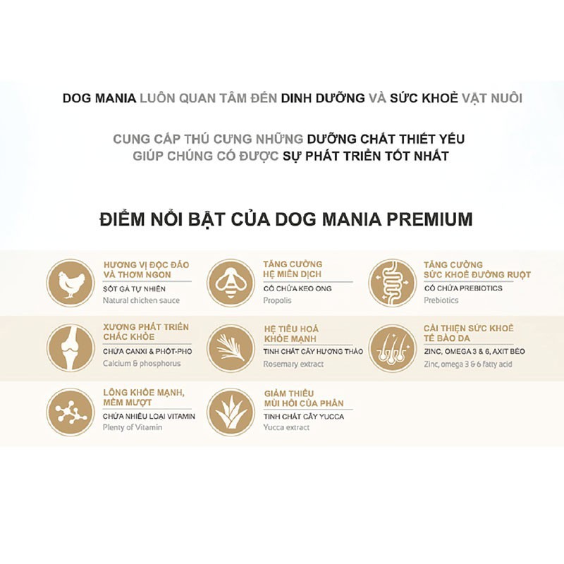 THỨC ĂN DẠNG HẠT HOÀN CHỈNH CHO CHÓ Dog Mania Túi 5kg Nhập khẩu từ Hàn Quốc