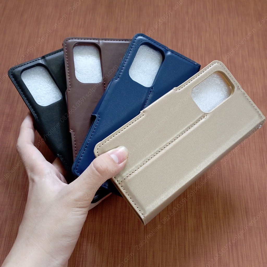 Bao da Oppo Reno 6z 5G có ngăn đựng thẻ, nắp gập xem phim tiện lợi