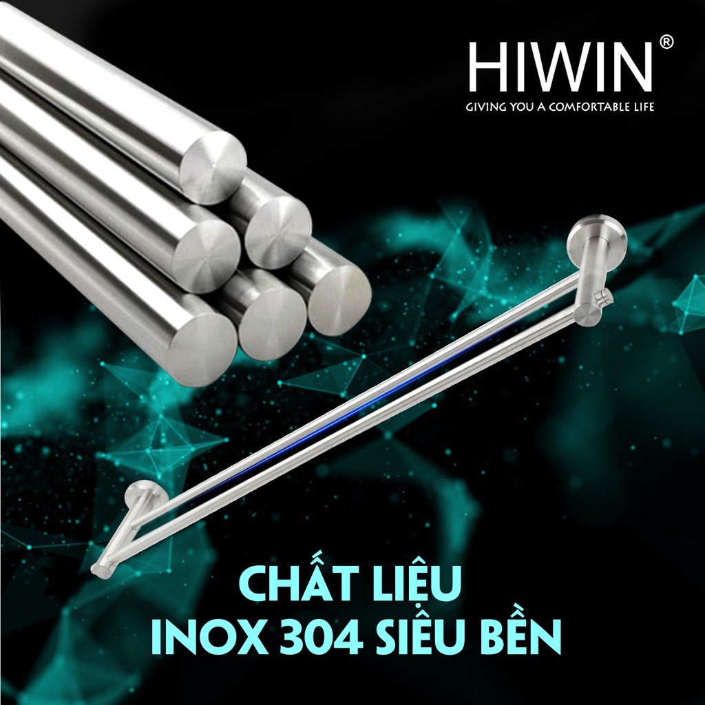 Thanh vắt khăn đôi inox 304 mặt gương Hiwin Y-538