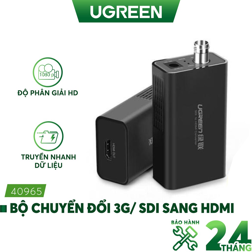 [Mã 2404EL10K giảm 10K đơn 20K] Bộ chuyển đổi tín hiệu 3G/SDI sang HDMI UGREEN CM131 40965