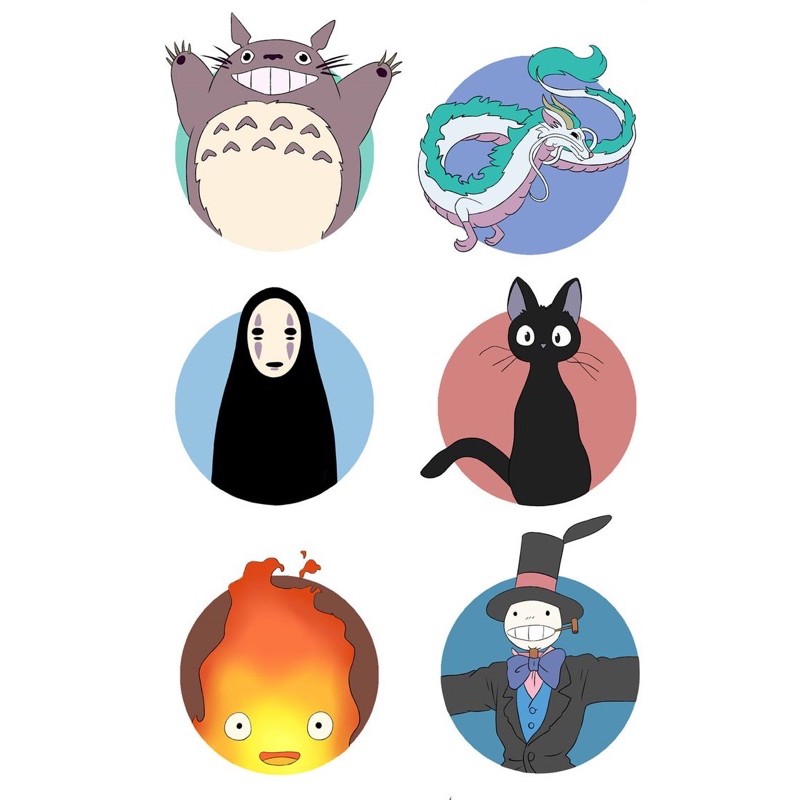 Set 100 sticker Totoro vô diện cá tính dán siêu chất