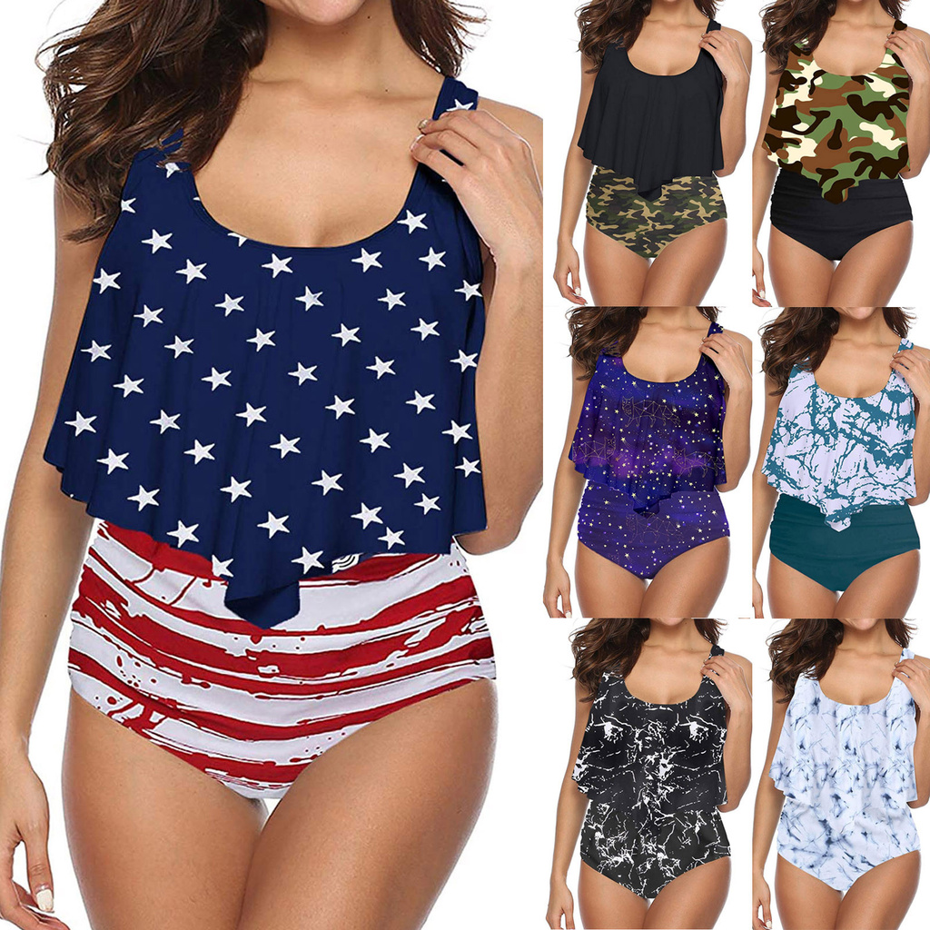 Bộ Bikini Hai Mảnh Màu Sắc Tương Phản Gợi Cảm Cho Nữ