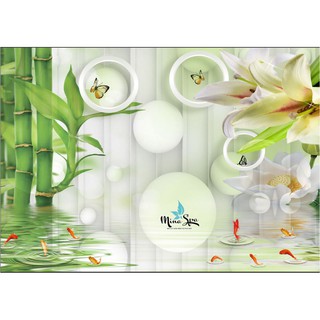 Tranh dán tường Tranh spa thiết kế theo yêu cầu kích thước 2.14m x1.5m có keo sẵn