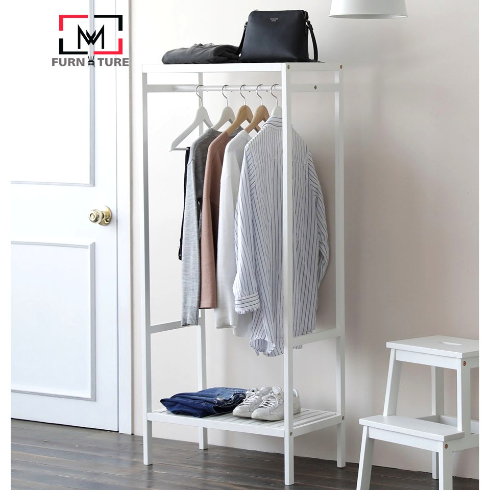 Tủ treo quần áo đa năng lắp ráp Shelf Hanger màu trắng thương hiệu MW FURNITURE - Nội thất căn hộ
