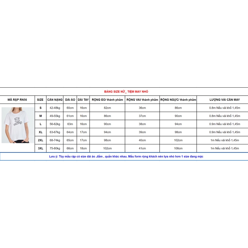 RN56_Rập giấy may áo thun nữ