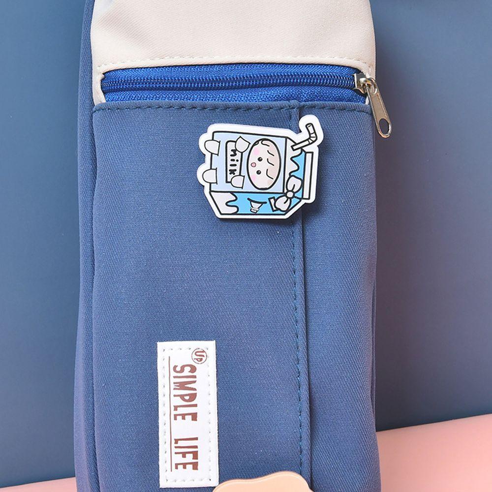 Túi Đựng Bút / Mỹ Phẩm Bằng Vải Bạt Chéo Thanh Lịch Làm Quà Tặng Cho Bé Trai Bé Gái