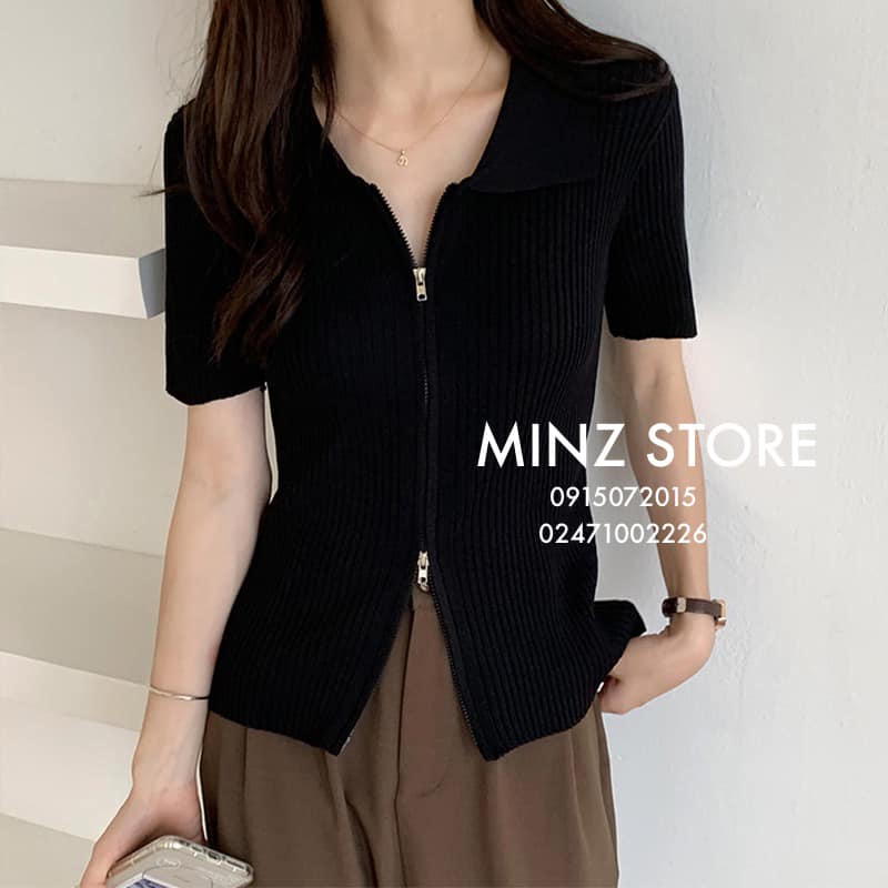 Len polo kéo khóa cộc tay #735 (5 màu) | BigBuy360 - bigbuy360.vn