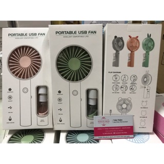 Quạt cầm tay mini kèm bình phun nước