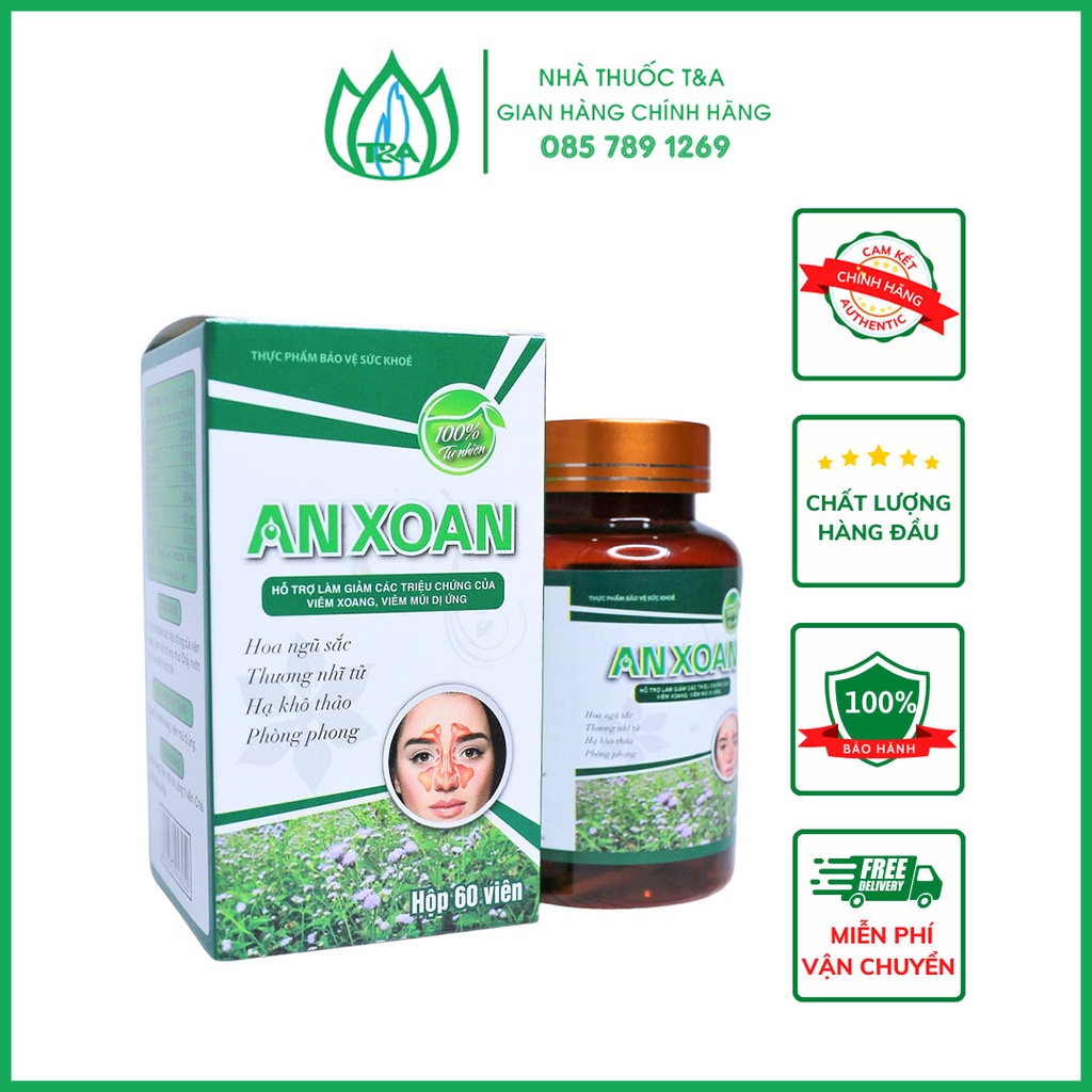 An Xoan Hộp 60 viên Viêm xoang, viêm mũi