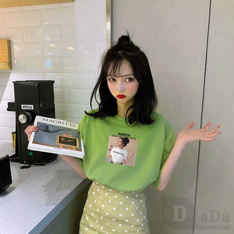 Mũ Lưỡi Trai Phong Cách Hàn Quốc Thời Trang Mùa Hè  Áo Thun Tay Ngắn Cổ Tròn Dáng Rộng In Họa Tiết Hoạt Hình Thời Trang Xinh Xắn Cho Nữ